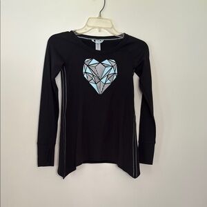 Ivivia gemstone heart long sleeve girls top